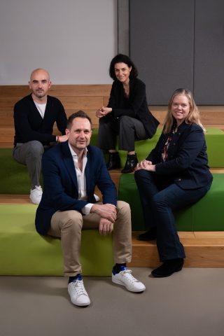 From left to right: Oscar Cerezales, Chief Strategy Officer; Sebastien Tondeur, Chief Executive Officer; Laurence Julliard, Global Head of Client Solutions; Erin Fuller, Global Head of Association Sol