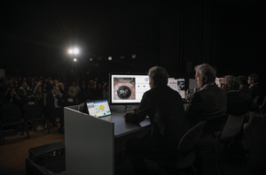 People attending event at the La Nuvola Convention Centre